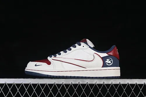 All categories Air Jordan Jordan series basketball shoes Air Jordan 1 Low High-end customized low-top sneakers Travis Scott x Fragment Design x Air Jordan 1 Low OG SP AJ1 Joe 1 Year of the Horse limited white red and blue low-top cultural and casual sneakers NH0601-059